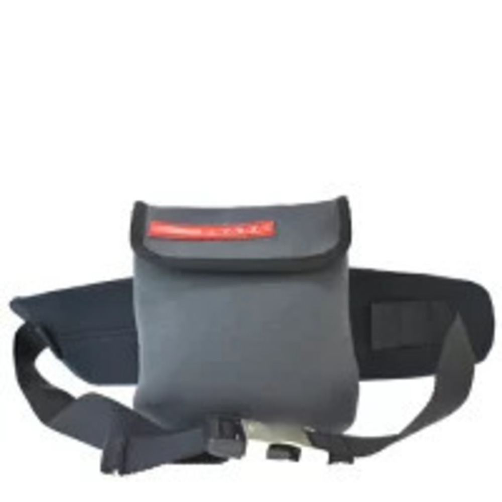 Prada waist Pouch Clutch body bag gray black neoprene